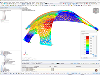 Holzgitterstrukturen analysiert hinsichtlich Verformung unter Belastung.