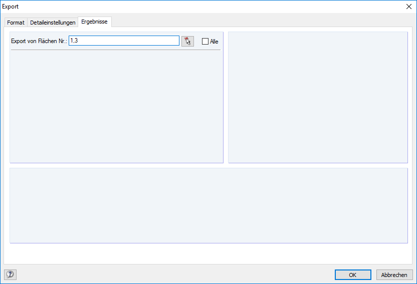 Exportdialog mit Ergebnisregister für Nemetschek-Format in RFEM-Software.