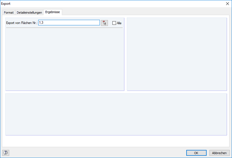 Exportdialog mit Ergebnisregister für Nemetschek-Format in RFEM-Software.