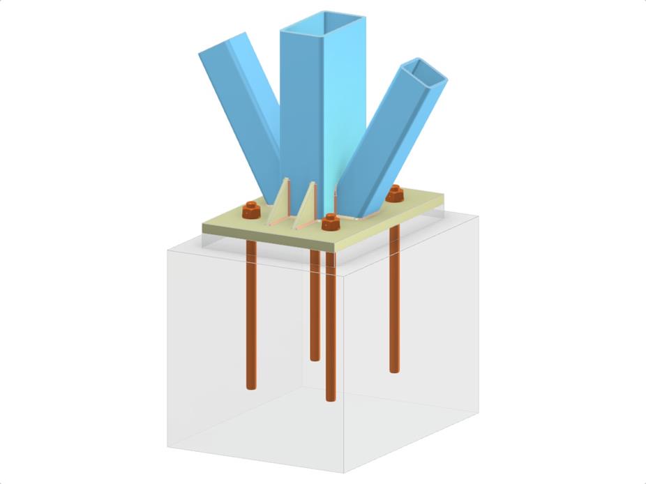Modell 005806 | Stützenfuß und zwei Diagonalen des Vertikalverbands