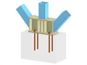 Modell 005809 | Stützenfuß mit zwei Diagonalen aus dem Vertikalverband