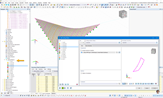 Die in RFEM 6 angezeigte Membrankonstruktion mit Schnittmustern hebt die Fähigkeiten der Schnittstelle hervor.