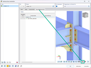 Darstellung einer 3D-DXF-Datei eines Stahlanschlusses zur Verwendung in CAD-Programmen.