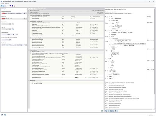 Ergebnisse, die die Brandschutzbemessung von Holzkonstruktionen gemäß den EN 1995-Normen zeigen, was für die Bausicherheit von entscheidender Bedeutung ist.