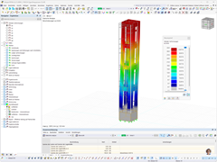 Darstellung der Verformungsanalyse des Waldturms mit RFEM