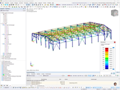 Verformungsanalyse einer Stahlkonstruktion dargestellt in RFEM.