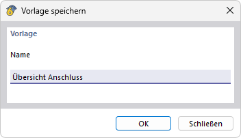 Vorlage unter einem Namen speichern