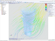 Analyse der Windbelastung auf ein skulpturales Bauwerk durch RWIND Simulationssoftware durchgeführt.