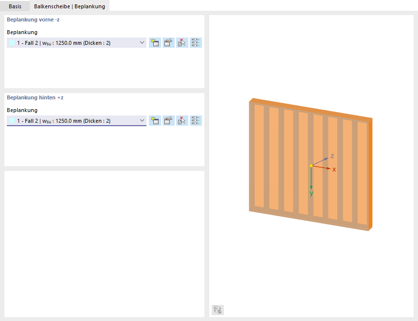 Beidseitige Beplankung definieren