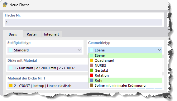Geometrietypen für Spannbetonträger
