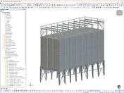 3D-Visualisierung einer Silokonstruktion, erstellt in der Software RFEM.