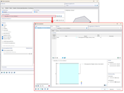 Detaillierte Ansicht einer mit der Simulationssoftware RFEM 6 entwickelten Struktur des Solarpanels aus Glas hebt ihre Anordnung und die Merkmale hervor.