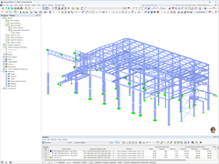 Statikmodell einer Kinoerweiterung und Überdachung eines Durchgangs im Centrum Černý Most, Prag, in RFEM 6.