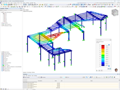 Ergebnisse einer Stabilitätsanalyse der Dachkonstruktion für das Centrum Černý Most, modelliert in RFEM 6.