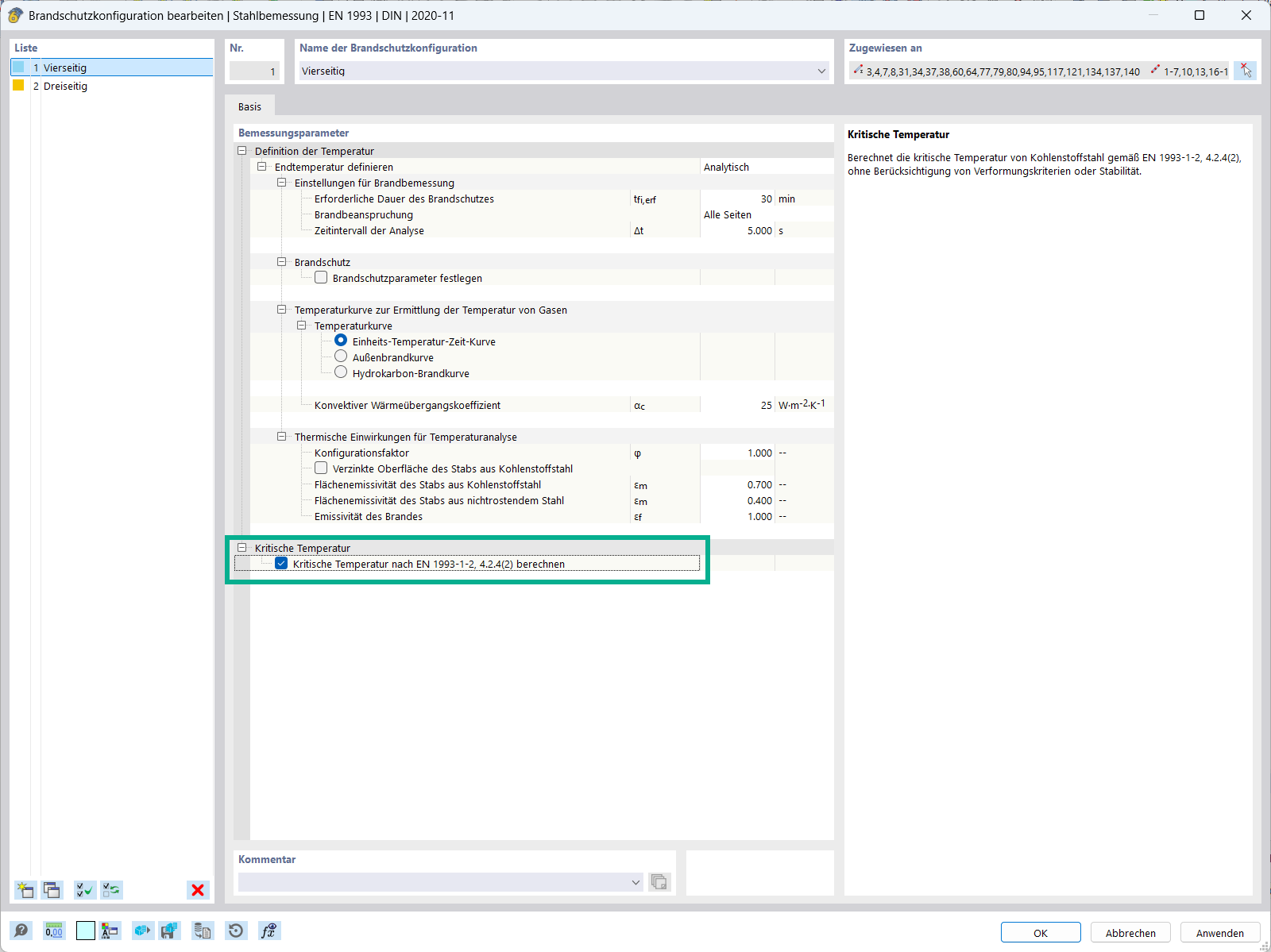 Kritische Temperaturberechnung für Stahlkonstruktionen nach EN 1993-1-2.