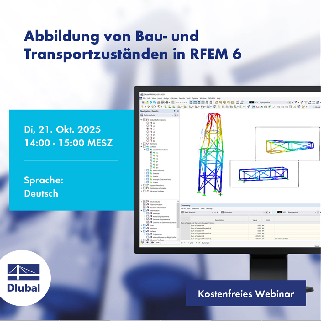 Abbildung von Bau- und Transportzuständen in RFEM 6