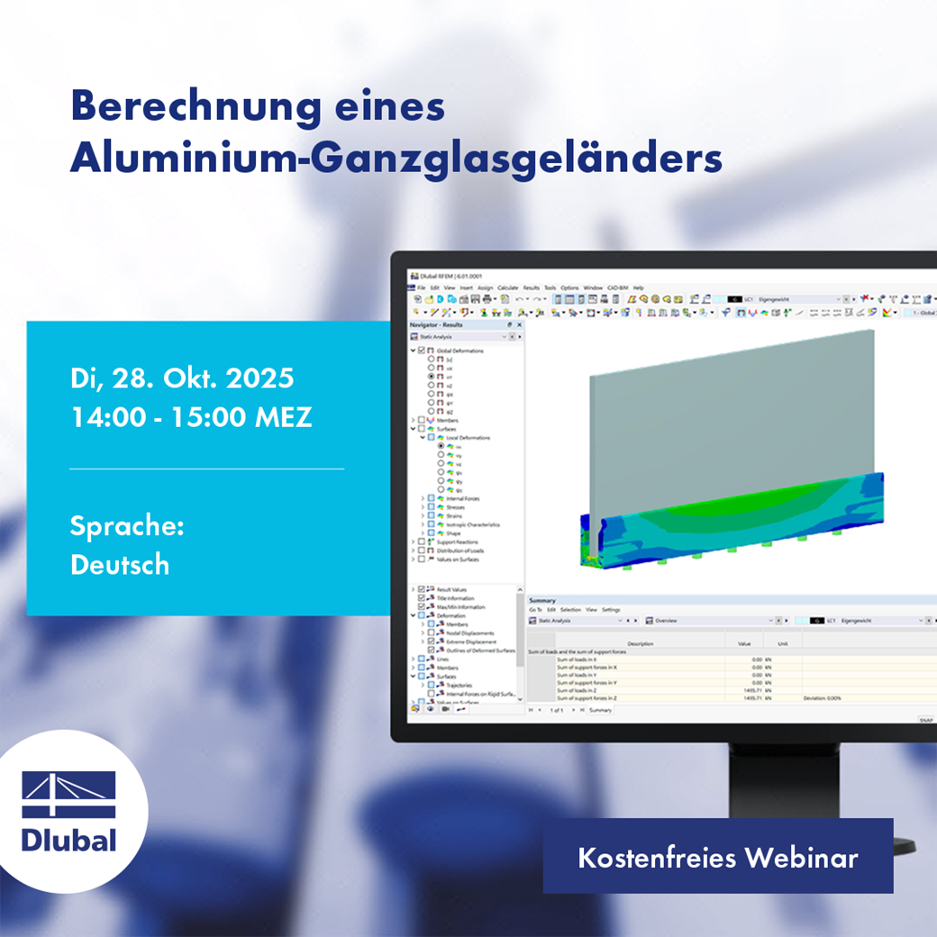 Berechnung eines Aluminium-Ganzglasgeländers
