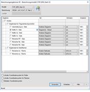 Visualisierung der Ergebnisgrößen von Stäben und Flächen in einer Struktur, dargestellt in verschiedenen Farbabstufungen.