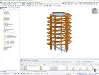 3D-Modell des Turms in RSTAB