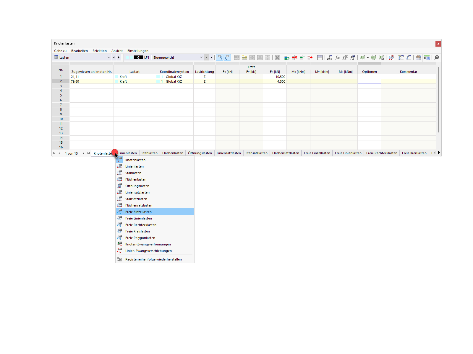 Schnellzugriff auf Tabellen