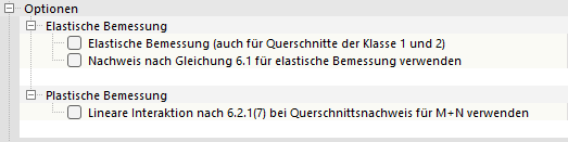 Optionen für EN 1993