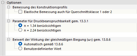 Optionen für CSA S16