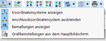 Dialog zum Anzeigen der Koordinatensysteme im Anschluss