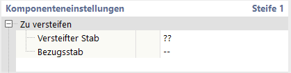 Komponenteneinstellungen - Versteifen