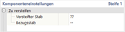 Komponenteneinstellungen - Zu versteifen