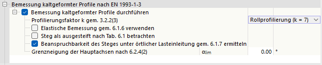 Bemessung kaltgeformter Profile für EN 1993