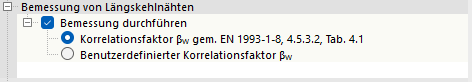 Bemessung von Längskehlnähten für EN 1993