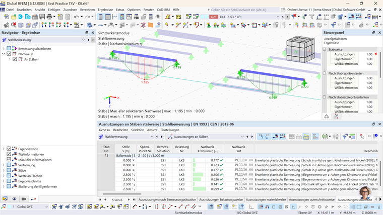 Ergebnisvergleich von strukturellen Analysen zeigt Unterschiede bei Umlagerung und ohne Umlagerung.