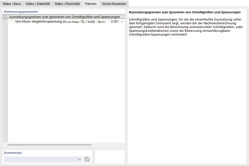 Register 'Flächen' für Stahlbemessung nach EN 1993