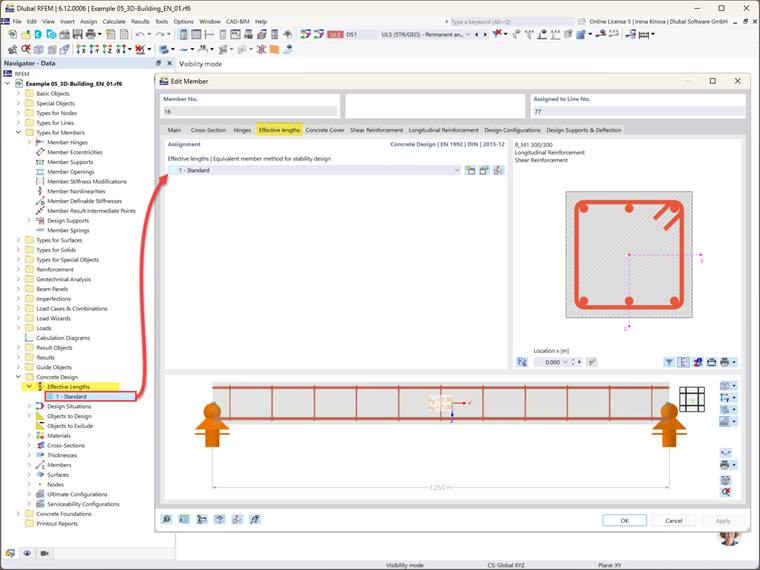 Vordefinierte Bauteiltypen für Träger und Stützen in RFEM 6 verbessern die Effizienz und Konsistenz der Bemessung.