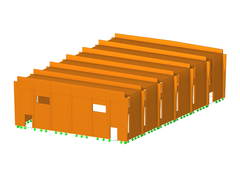 Sporthalle in Modena mit innovativer Holzkonstruktion, die sich durch Brettschichtholzportale und verbesserte ästhetische Elemente auszeichnet, die modernes Design widerspiegeln.