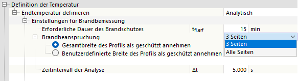 Seiten für Brandbeanspruchung festlegen
