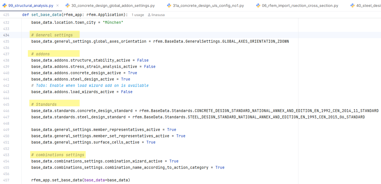 Abbildung der Konfiguration von Basisdaten und Add-Ons über eine Benutzeroberfläche mit einer API für nahtlose Integration in Arbeitsabläufe im Ingenieurwesen.