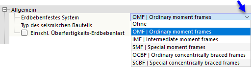 Erdbebenfestes System auswählen