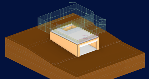 Abbildungsgraphiken für Anwendungsfälle der geotechnischen Analyse mit Add-On RFEM 6, die die Anwendung in Hochbauprojekten veranschaulichen.