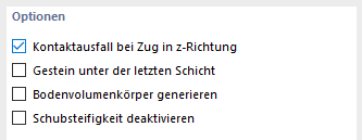 Eingabefeld Zuordnung für spezifische Einstellungen im Steifemodulverfahren-Dialog.