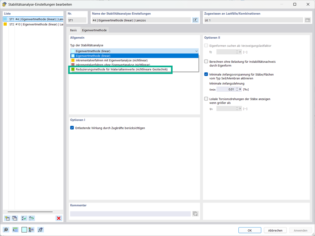 Darstellung einer geotechnischen Stabilitätsanalyse durch c-phi-Reduktion in Bauprojekten