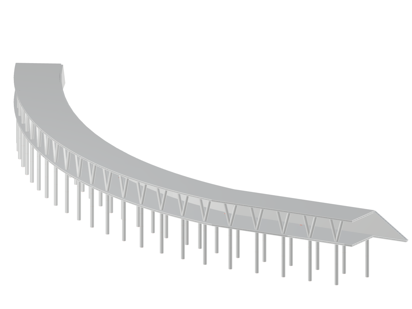 Stahlbeton-Schutzgalerie eingebettet in eine bergige Landschaft.
