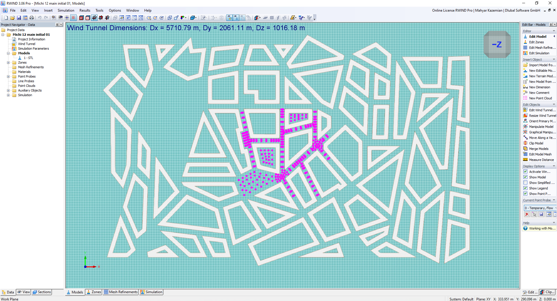 RWIND-Modellaufbau von städtischen Rauhigkeitselementen der "Michelstadt" für eine windkanalbasierte CFD-Simulation