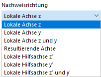 Nachweisrichtung festlegen