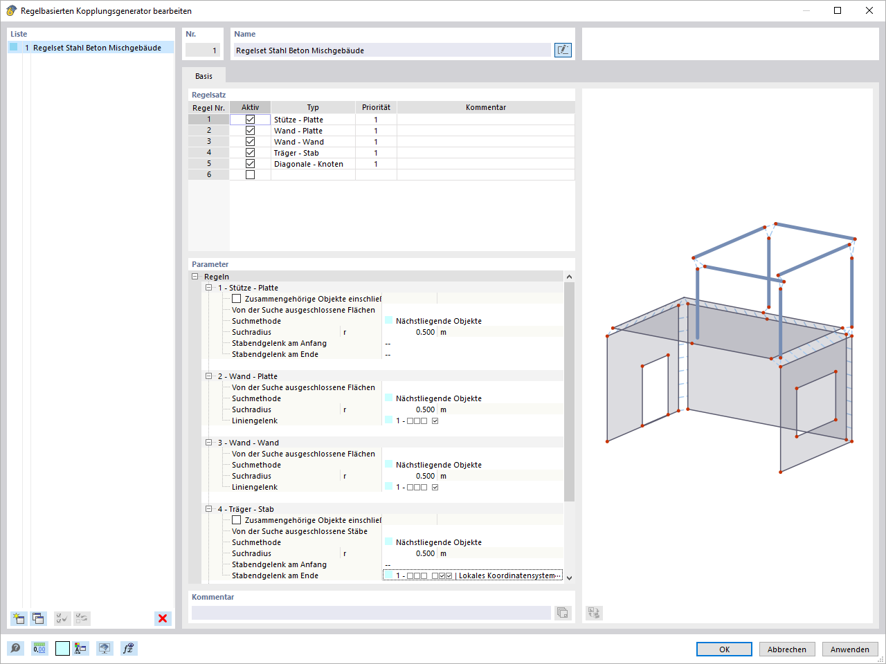 KB 001797 | Dialog des regelbasierten Kopplungsgenerierers