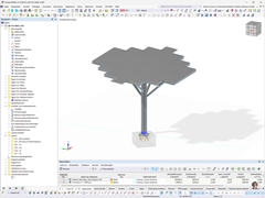 RFEM-Modell eines modernen Solarbaums von MSE Engenharia.