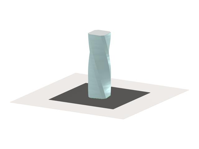 Modell 006027 | KB 1967 | Modernes Hochhaus mit Glasfassade und Bodenmassiv