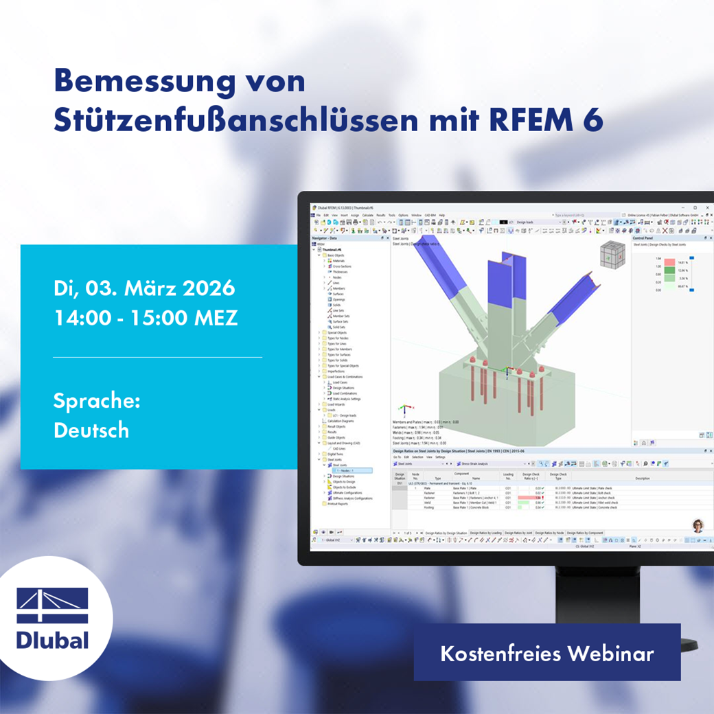 Bemessung von Stützenfußanschlüssen mit RFEM 6