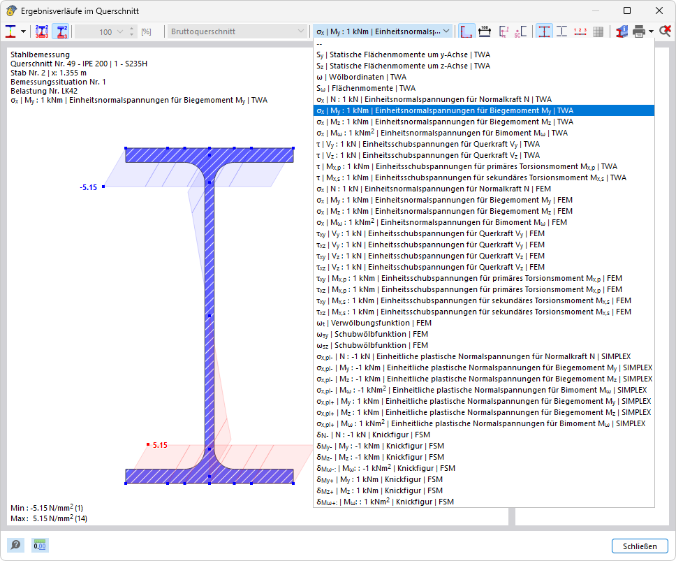 Einheitsspannungen auswählen