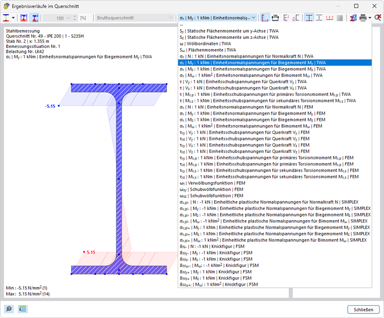 Einheitsspannungen auswählen